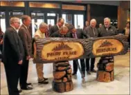  ??  ?? With the ceremonial log cut, Point Place Casino officially opens its doors on Thursday March 1, 2018.