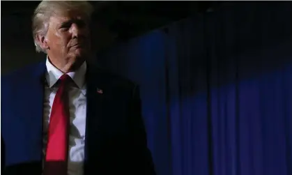  ?? Photograph: Emily Elconin/Getty Images ?? Donald Trump speaks during a Save America rally on Saturday in Warren, Michigan.