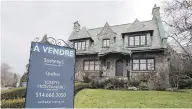 ?? RYAN REMIORZ / THE CANADIAN PRESS FILES ?? A house for sale at $3,395,000 in Montreal in 2015. Montreal is emerging as a luxury real estate hot spot.