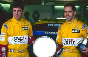  ??  ?? Up against the world’s best: Plato and Alain Menu were team-mates