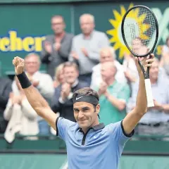  ?? AP ?? Roger Federer celebrates his victory in the final against Alexander Zverev.