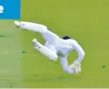  ?? ?? India’s Shreyas Iyer flicks a James Anderson delivery off his glove and England wicketkeep­er Sam Billings dives to his left to make an acrobatic catch