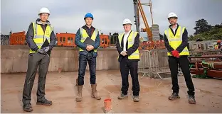  ?? ?? Andrew Maltby, Ross Chester, Steve Turner and Martin Gallagher at the Deeley Constructi­on developmen­t site at Jews Lane, Twerton