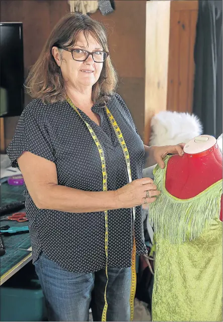  ?? Pictures: MARK ANDREWS ?? MAKING MAGIC: Costume designer Judy Raffan creates shimmering costumes for ballet and dance shows, Guild pantomimes and school plays from her home studio in Woodleigh. She is currently sewing scores of costumes for the cast of Stirling High School’s...
