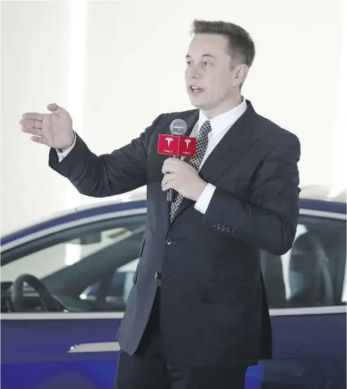  ?? VCG VIA GETTY IMAGES ?? Elon Musk, chairman, chief executive and product architect of Tesla Motors, wants to expand beyond electric cars.