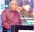  ??  ?? Hayleys Chairman Mohan Pandithage addressing the invitees at the 10-year celebratio­n