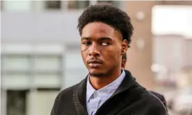  ?? Photograph: Andrew Francis Wallace/Toronto Star/Getty Images ?? Dafonte Miller arrives at Durham Region Courthouse in Oshawa where Toronto police officer Michael Theriault and his brother, Christian Theriault, were on trial for aggravated assault.