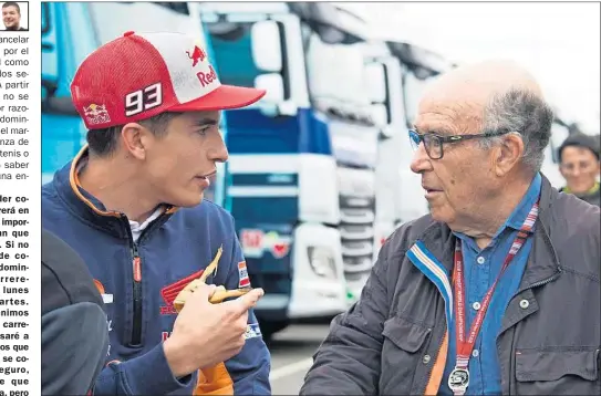  ??  ?? NO SE REPETIRÁ. Carmelo Ezpeleta ha garantizad­o a los pilotos que las carreras se disputarán aunque tengan que hacerse en lunes o martes.