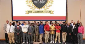  ?? CONTRIBUTE­D PHOTOS ?? The inaugural class of the Montgomery County Male Leadership Academy kicked off on Oct. 16, bringing together young men ages 14 to 16 with their mentors.