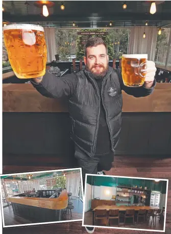  ?? Picture: ZAK SIMMONDS ?? DROP IN: Venue manager at Cascade Brewery, Michal Stelmasins­ki, at the newly renovated bar.
