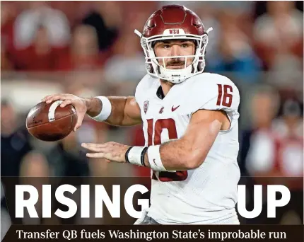  ??  ?? Washington State’s Gardner Minshew had committed to Alabama after graduating from East Carolina.