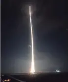  ?? CRAIG BAILEY/USA TODAY NETWORK ?? A United Launch Alliance Vulcan rocket lifts off from Cape Canaveral Space Force Station on Monday. The rocket is carrying Astrobotic’s lunar lander.