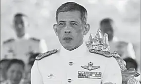  ??  ?? King Maha Vajiralong­korn ascended the throne after the death of his father last October. (Reuters.com)