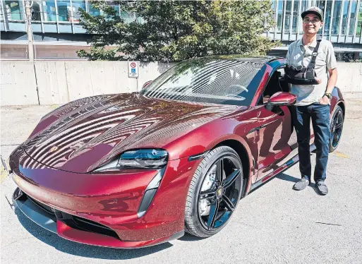  ?? RENÉE S. SUEN PHOTOS FOR THE TORONTO STAR ?? The Porsche 911 has always been Rolando Cruz’s dream car, but the Taycan meets his family’s needs, is more environmen­tally conscious and is still an exciting drive.