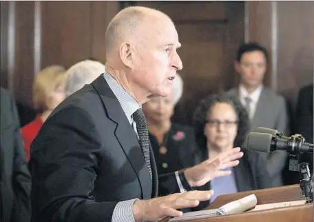  ?? Gary Friedman
Los Angeles Times ?? HEALTHCARE and infrastruc­ture are expected to be key issues in Gov. Jerry Brown’s new budget proposal. The Legislatur­e reconvenes Monday after a nearly three-month recess. Looming large are the November elections, in which most seats will be up for...