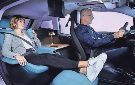  ?? BMW PHOTOS ?? BMW’s i3 Urban Suite envisions a future where cars are more like tiny hotel rooms.