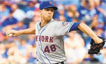  ?? GETTY ?? Jacob deGrom gives up one earned run and strikes out five over seven sharp innings on Saturday.
