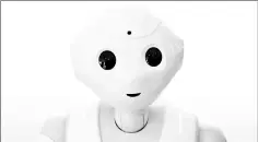  ??  ?? Pepper, an interactiv­e robot has this wide-eyed look of puzzlement.