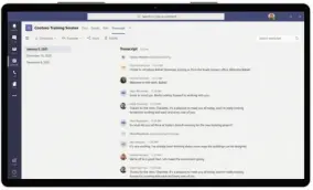 ??  ?? Here’s what a post-meeting transcript within Microsoft Teams will look like.