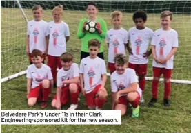  ??  ?? Belvedere Park’s Under-11s in their Clark Engineerin­g-sponsored kit for the new season.