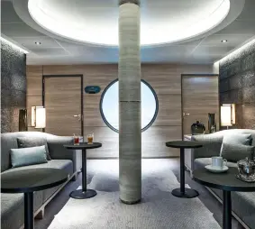  ?? ?? SO COOL: One of the stylish lounge areas on the smart new French ship