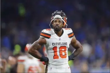  ?? PAUL SANCYA — ASSOCIATED PRESS ?? Kenny Britt watches against the Lions on Nov. 12 in Detroit.