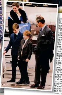  ?? ?? Above: The nanny with William, Harry and Charles in 1994 Top: Diana questioned by Bashir
