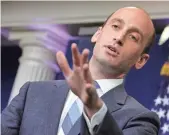  ?? CHIP SOMODEVILL­A, GETTY IMAGES ?? White House adviser Stephen Miller said Wednesday that President Trump wants to cut the number of immigrants admitted into the U.S. from 1 million a year to 500,000.