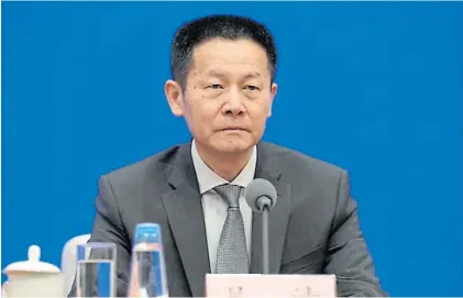  ?? AFP ?? Reemplazo. Wu Qing es el nuevo jefe regulador del Mercado de Valores de China, se anunció ayer.