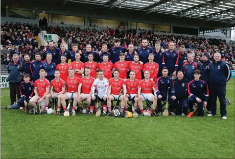  ??  ?? The Glenealy panel and management ahea dof their Leinster final against St Patrick’s Ballyragge­t in Nowlan Park. Photo: Dave Barrett