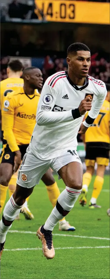  ?? GETTY IMAGES FOTO: ?? Sidst United mødte Wolves, sikrede Marcus Rashford en 1-0-sejr. Men der er måltørke hos Manchester-angriberen, så måske lurer der en overraskel­se på Old Trafford.