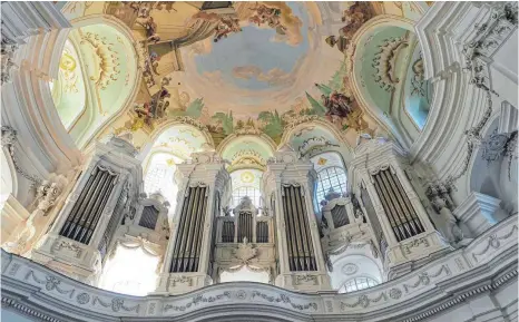  ?? FOTO AFI: ?? Die Orgel in der Klosterkir­che Neresheim wurde von 1792 bis 1797 von dem aus Ottobeuren stammenden Johann Nepomuk Holzhay gebaut.