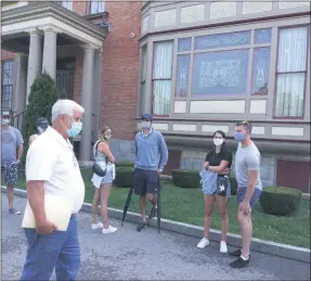  ?? MELISSA SCHUMAN - MEDIANEWS GROUP ?? Tour guide and History Museum board president Charlie Kuenzel talks about the early history of the Canfield Casino.