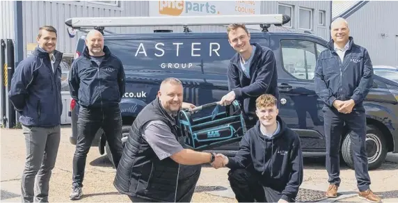  ?? ?? Jake Stanley and Bailey Baulf received the boost from housing associatio­n Aster Group and Portsmouth-based PHC Parts