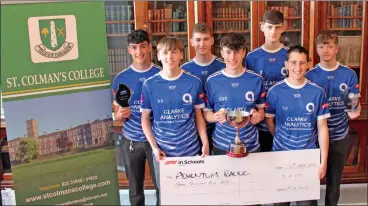  ?? ?? St. Colman’s College students, national winners - Back: Quentin Joyce, Marc Callanan, Pearce Wyley and Jamie Dineen; Front: Darragh Casey, Fionn O’Connell and Colm Clancy.
