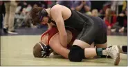  ?? TIM PHILLIS — FOR THE NEWS-HERALD ?? Berkshire’s Lucas Stoddard wrestles at the Division III Garfield Heights District in March. Next year, Berkshire will live stream fall and winter sports through the NFHS system, according to AD Brian Hiscox.