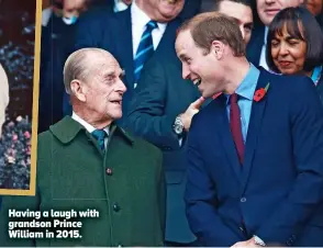  ??  ?? Having a laugh with grandson Prince William in 2015.