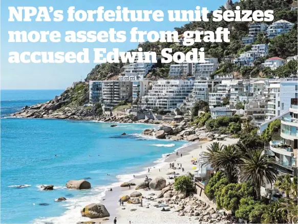  ??  ?? Clifton beach in Cape Town where a R60m house was seized.