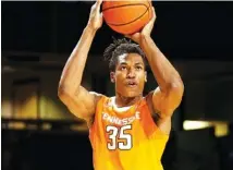  ?? AP FILE PHOTO BY MARK HUMPHREY ?? Tennessee’s Yves Pons led the sixth-ranked Vols in scoring with 20 points in Saturday night’s home loss to No. 19 Missouri.