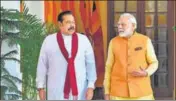  ?? PTI ?? Prime Minister Narendra Modi and his Sri Lankan counterpar­t Mahinda Rajapaksa at Hyderabad House in New Delhi.