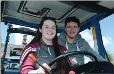  ??  ?? Sarah Burke and Dylan McAulliffe in the cab ahead of the off.