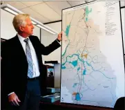  ?? AP PHOTO RICH PEDRONCELL­I ?? In this 2016 file photo, Mark Cowin, director of the state Department of Water Resources, discusses a proposal to build two tunnels to ship water through the Sacramento-san Joaquin River Delta to Southern California, during an interview in Sacramento.