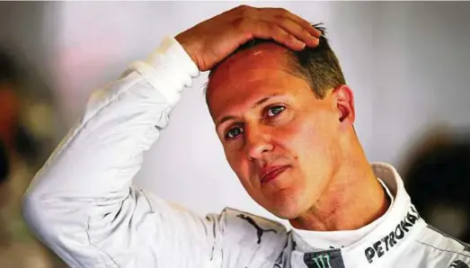  ?? Foto: Getty ?? Michael Schumacher während eines Rennens . Seit einem Unfall vor fünf Jahren wurde er in der Öffentlich­keit nicht mehr gesehen.