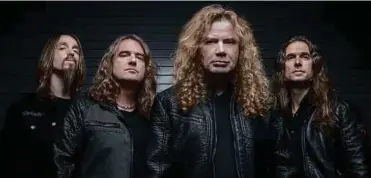  ??  ?? Megadeth band members (from left) Dirk Verbeuren, David Ellefson, Dave Mustaine and Kiko
Loureiro.