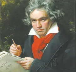  ?? Joseph Karl Stieler / Wikimedia Comons Copyright expired ?? An 1820 portrait of Ludwig van Beethoven painted when
the great composer was 50 years old.