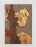  ?? FOTO: TOR SIMEN ULSTEIN ?? Maiia Drachuks «Fravær» (2024) er et 200 x 140 cm stort linlerret dekket med tunge lag olje. Maleriet har et organisk og jordnært preg.