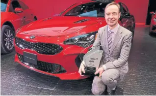  ??  ?? Top: Michael Kopke, director of marketing for Kia Canada, with the Kia Stinger.