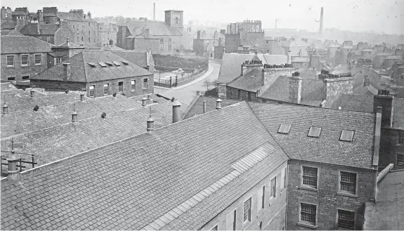  ??  ?? A view over the rooftops of Dundee in the 1860s. Read more about the area in the column on the right. Picture: University of Dundee Archive Services.