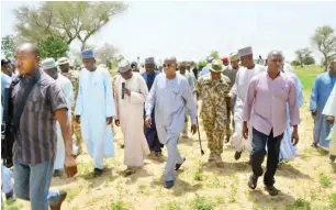  ??  ?? Governor Shettima in an on-the-spot assessment.