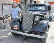  ??  ?? Pramod Bhasin, a vintage car collector, says he used to drive on weekends but now his vehicle remains parked all the time.